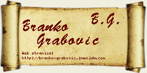 Branko Grabović vizit kartica